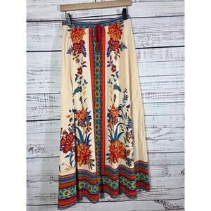 Flying Tomato Boho Floral Maxi Skirt Women's Large Elastic Waist Rayon